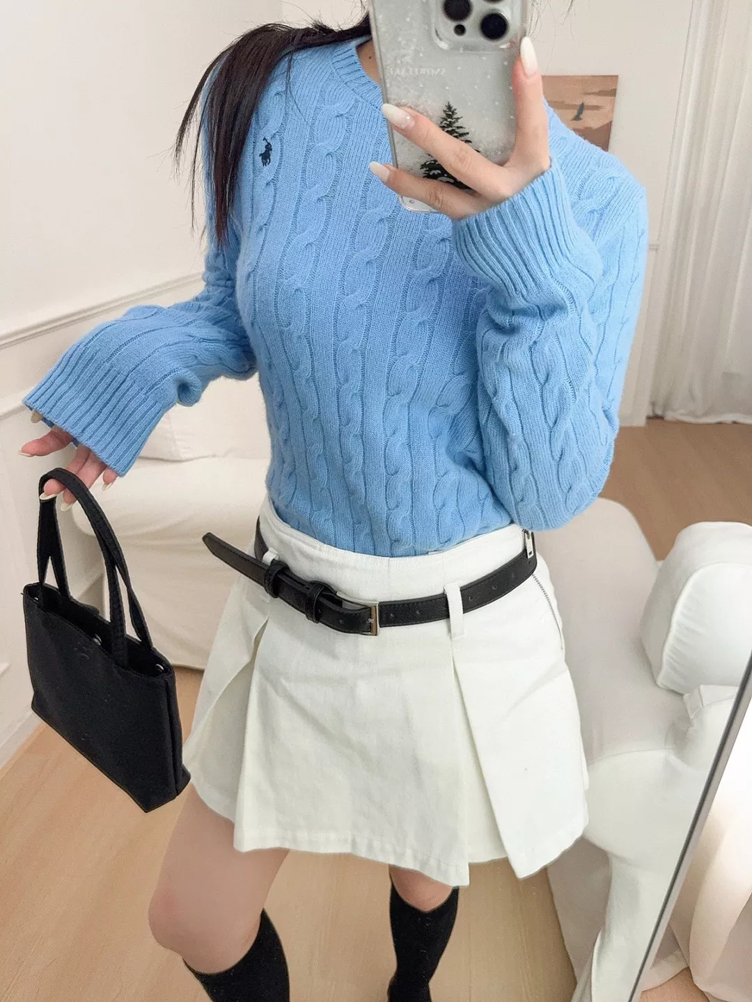 랄프로렌 케이블 꽈배기 자수 울 캐시미어 니트 상세 이미지 101