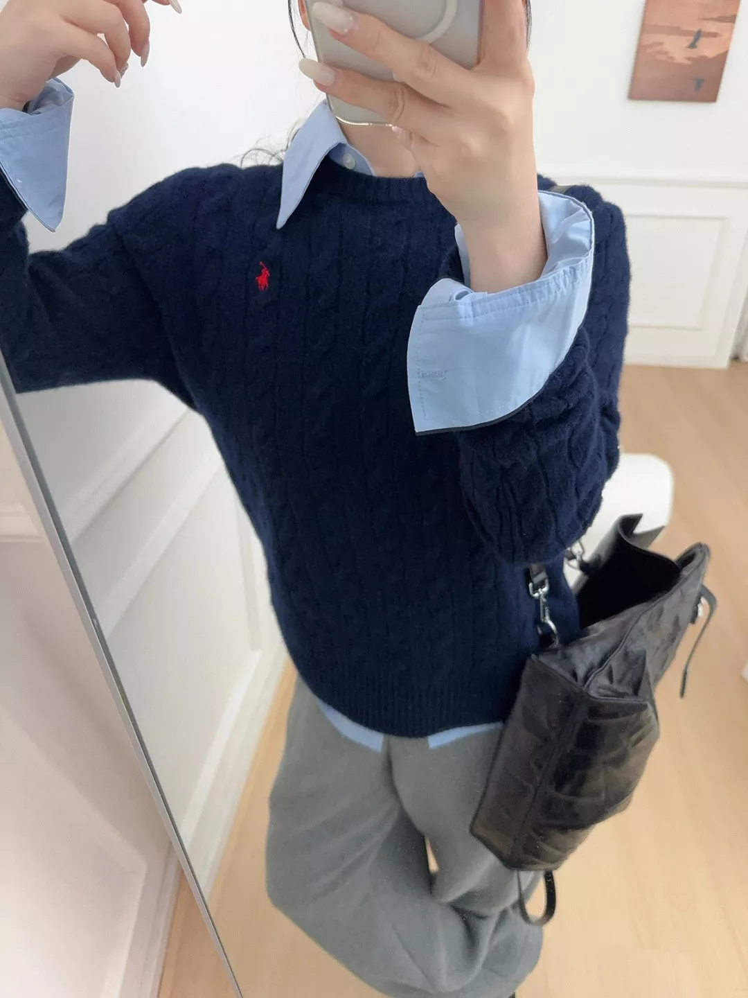 랄프로렌 케이블 꽈배기 자수 울 캐시미어 니트 상세 이미지 36