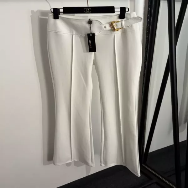 베르사체 메탈 버클 하이웨이스트 부츠컷 팬츠