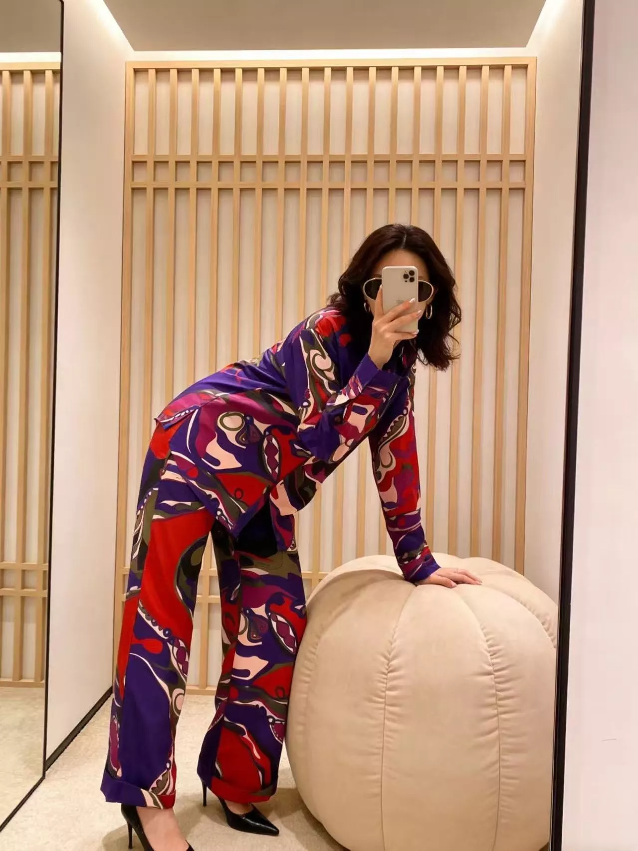 에밀리오푸치 불규칙 프린트 긴소매 셔츠 팬츠 세트 상세 이미지 15