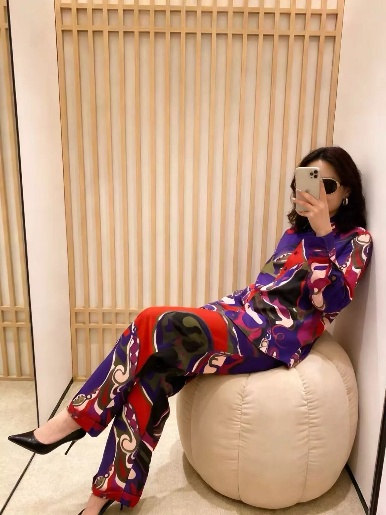 에밀리오푸치 불규칙 프린트 긴소매 셔츠 팬츠 세트 상세 이미지 13
