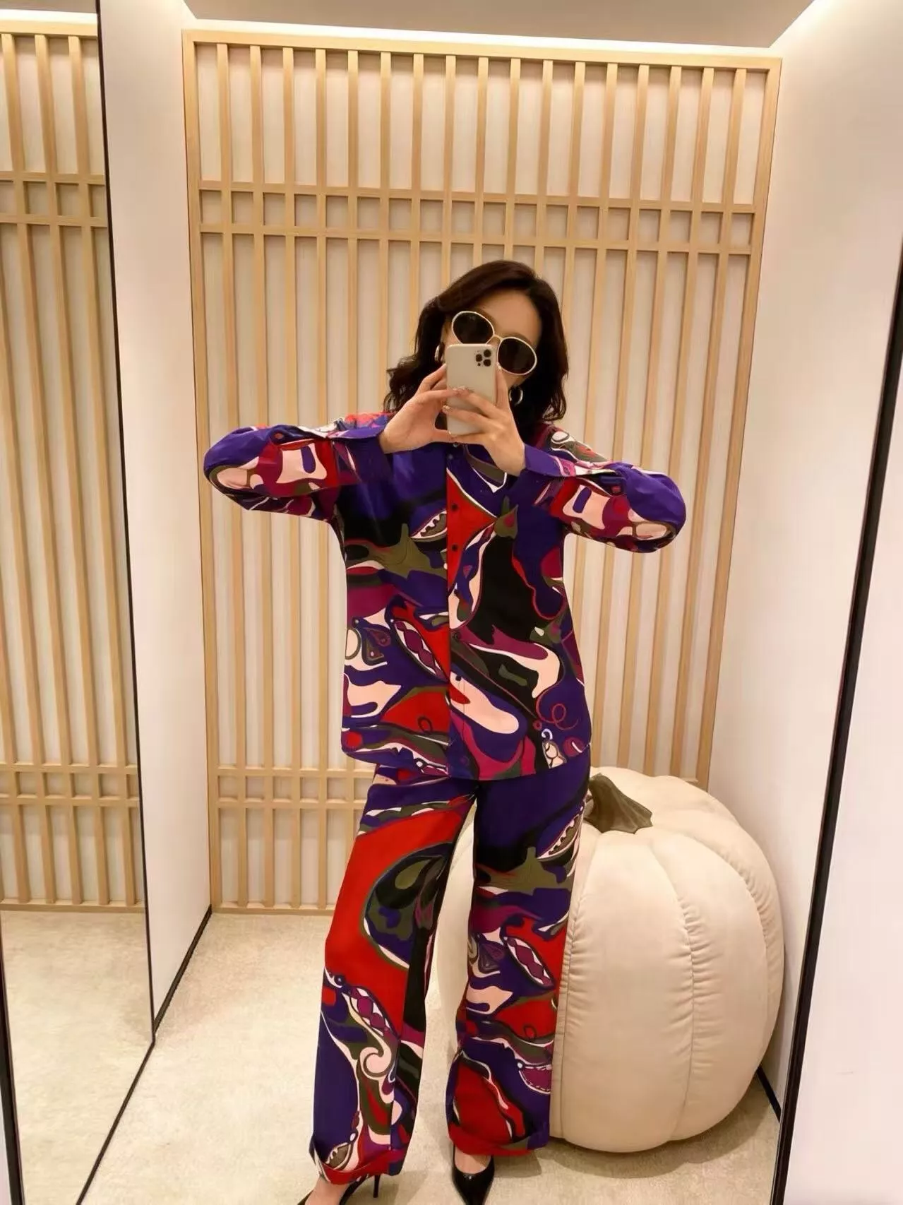 에밀리오푸치 불규칙 프린트 긴소매 셔츠 팬츠 세트 상세 이미지 10