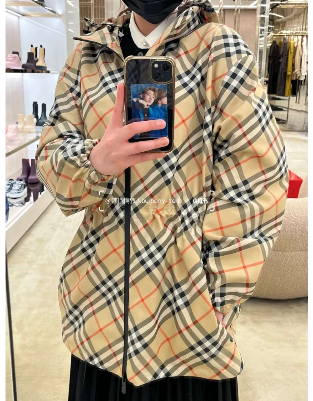 버버리 여성 체크 후드 아우터 상세 이미지 35