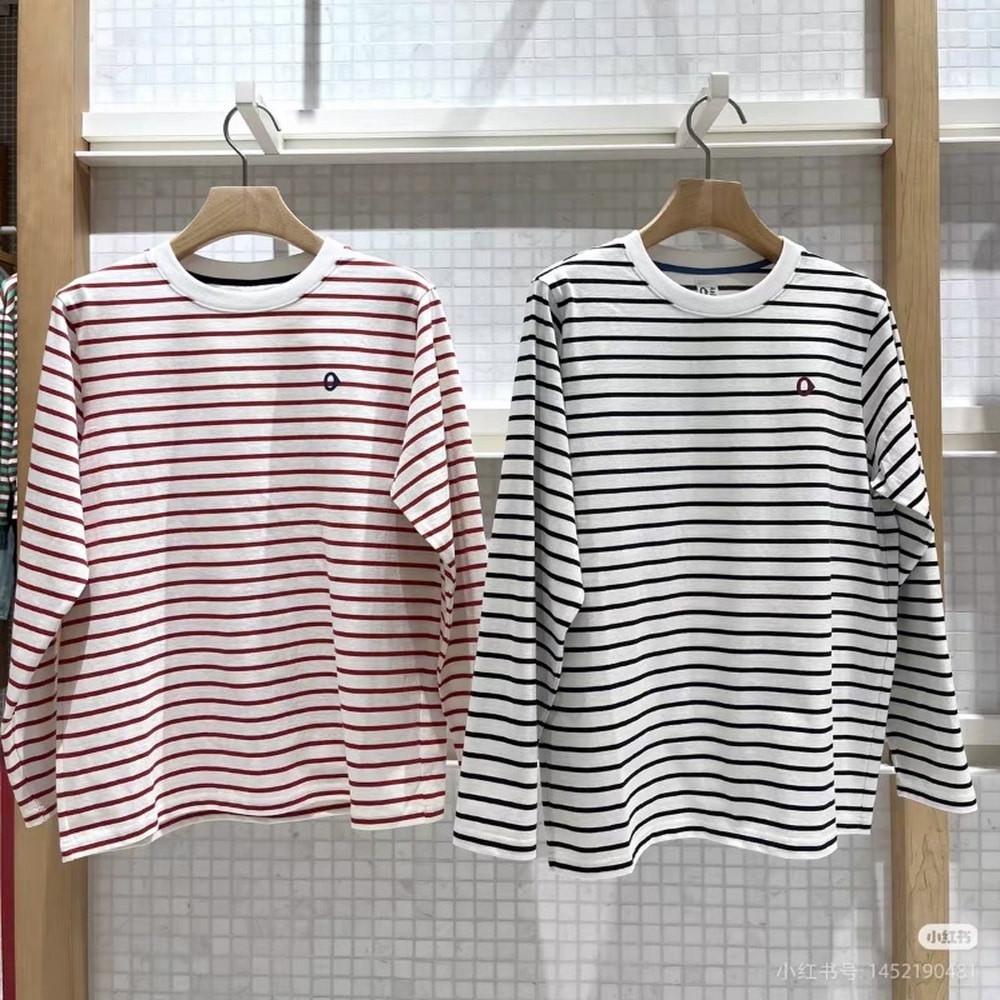 안코라우 스트라이프 쿨맥스 긴소매 티셔츠