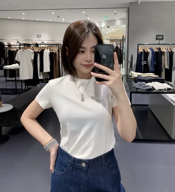 띠어리 오가닉 피마 코튼 베이직 티셔츠 상세 이미지 4