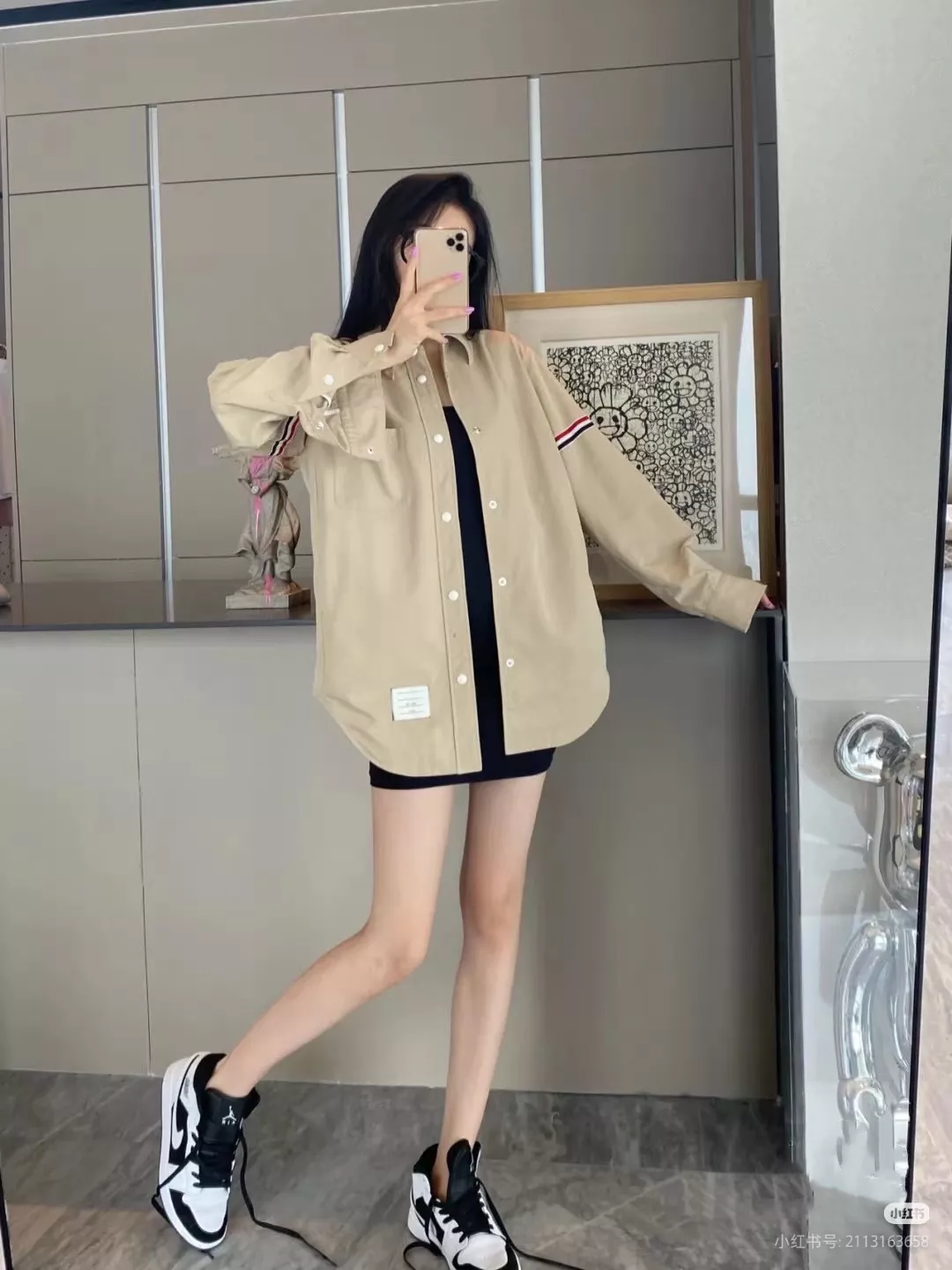 톰브라운 삼선 포인트 오버핏 롱 셔츠 상세 이미지 43