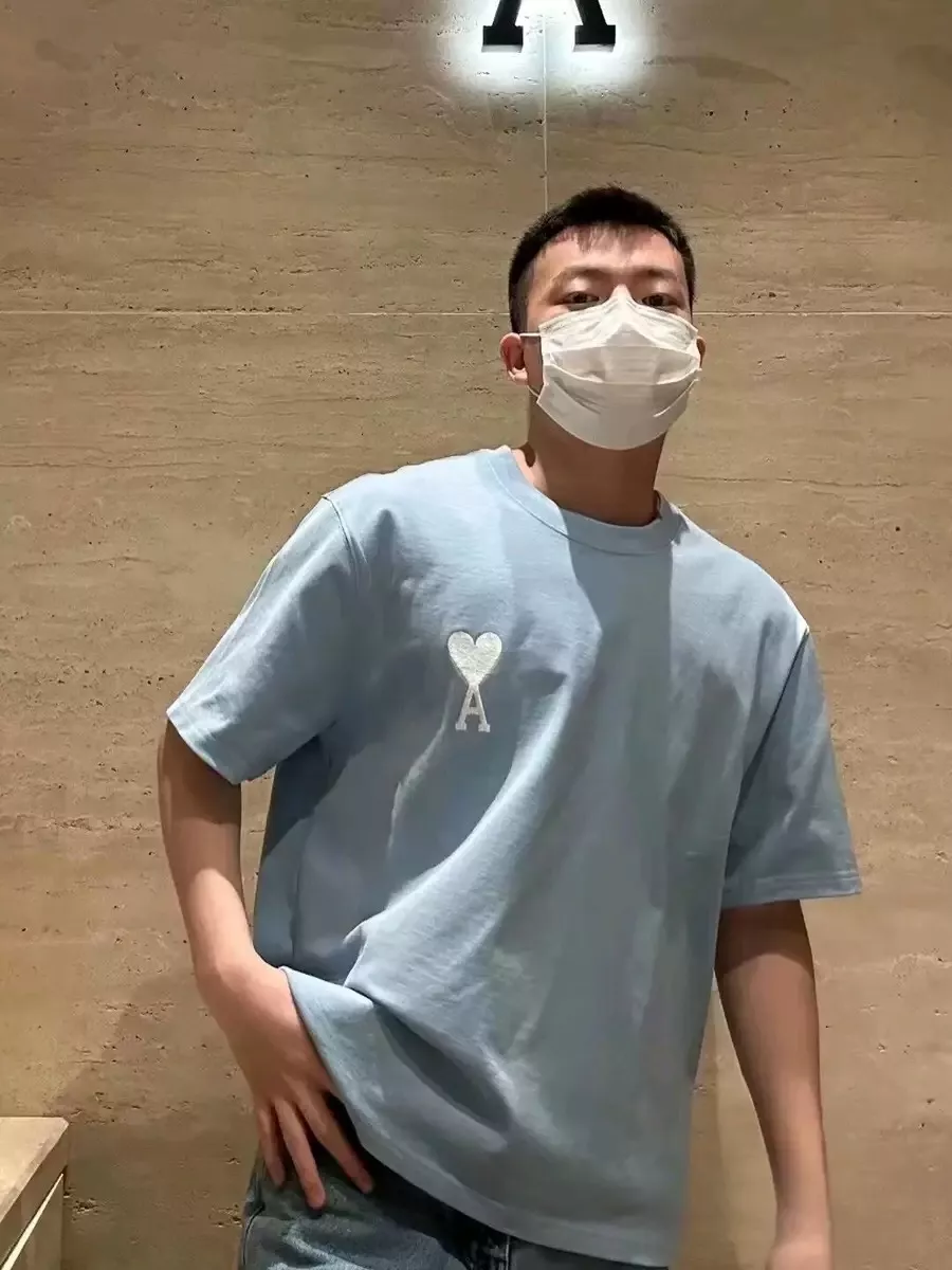 아미 마카롱 컬러 하트 로고 자수 티셔츠 상세 이미지 12