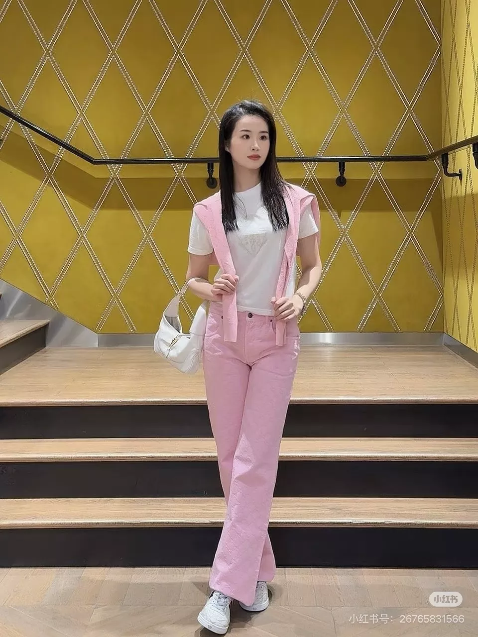 구찌 핑크 GG 자카드 와이드 데님 팬츠 상세 이미지 27