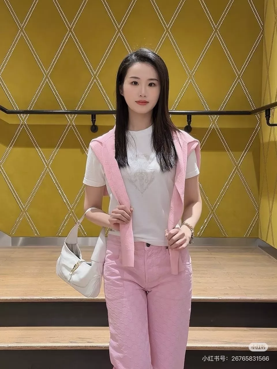구찌 핑크 GG 자카드 와이드 데님 팬츠 상세 이미지 25