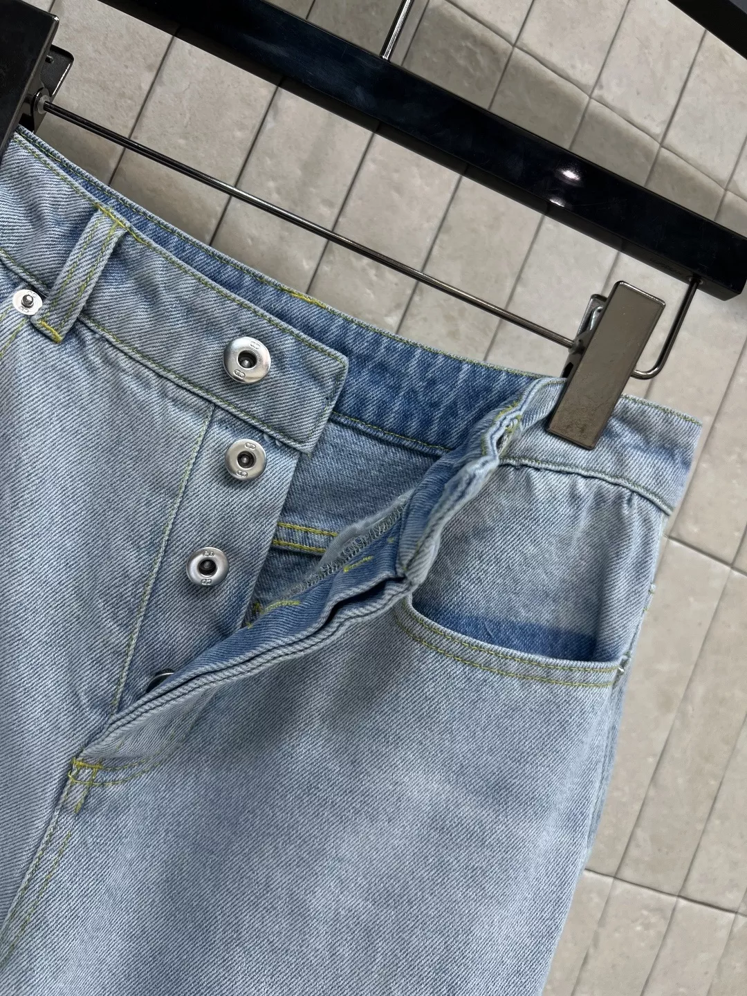 디올 하이웨이스트 와이드 데님 팬츠 상세 이미지 5