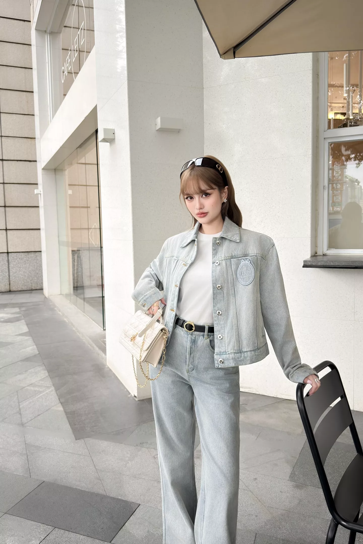 디올 하이웨이스트 와이드 데님 팬츠 상세 이미지 21
