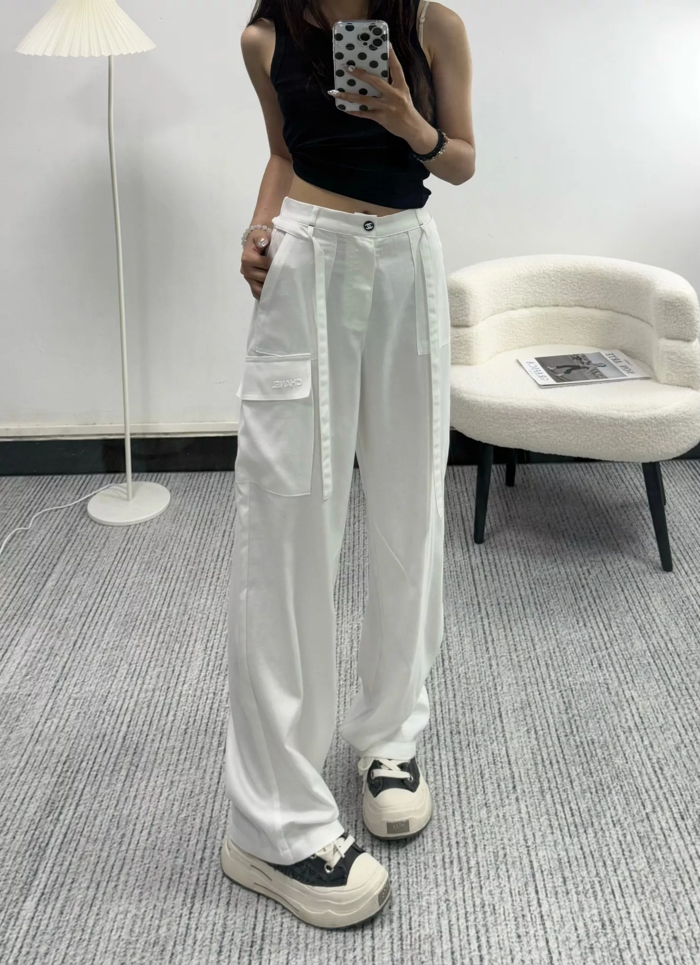 샤넬 하이웨이스트 와이드 팬츠 상세 이미지 18