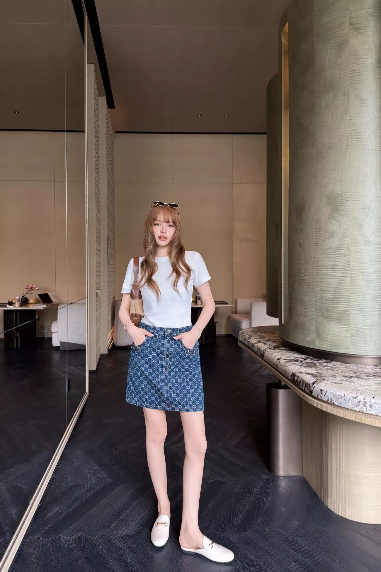 구찌 더블 G 자카드 데님 스커트 상세 이미지 16