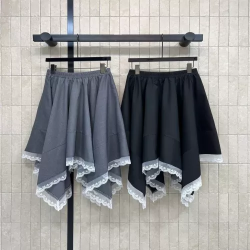 디올 레이스 배색 언밸런스 스커트