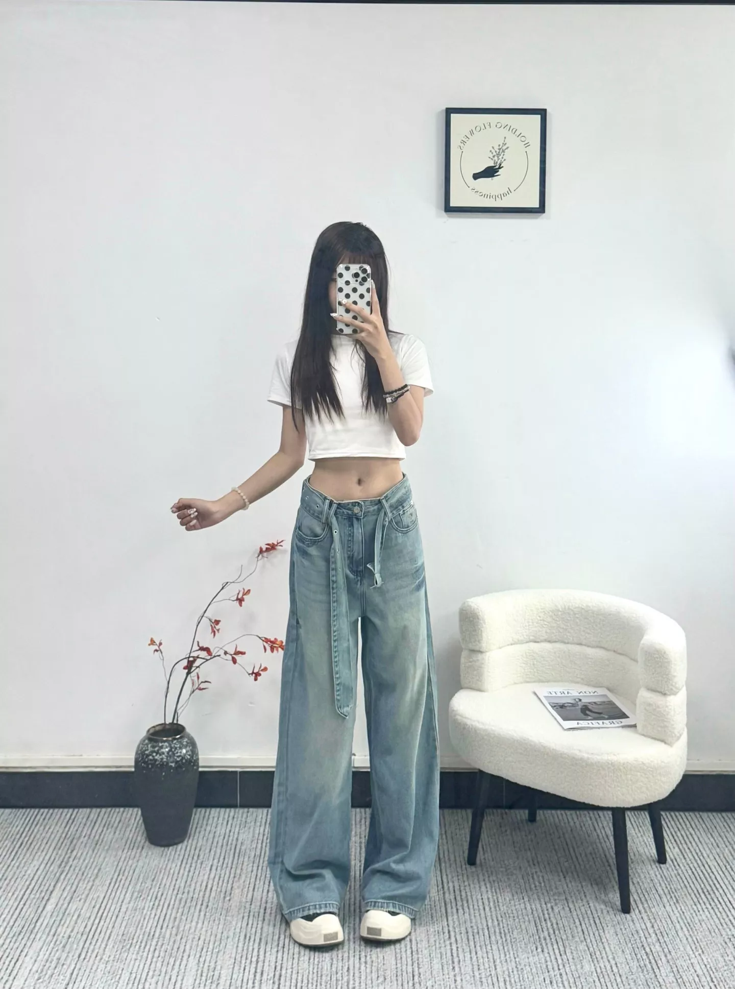 디올 복고 하이웨이스트 와이드 데님 팬츠 상세 이미지 11