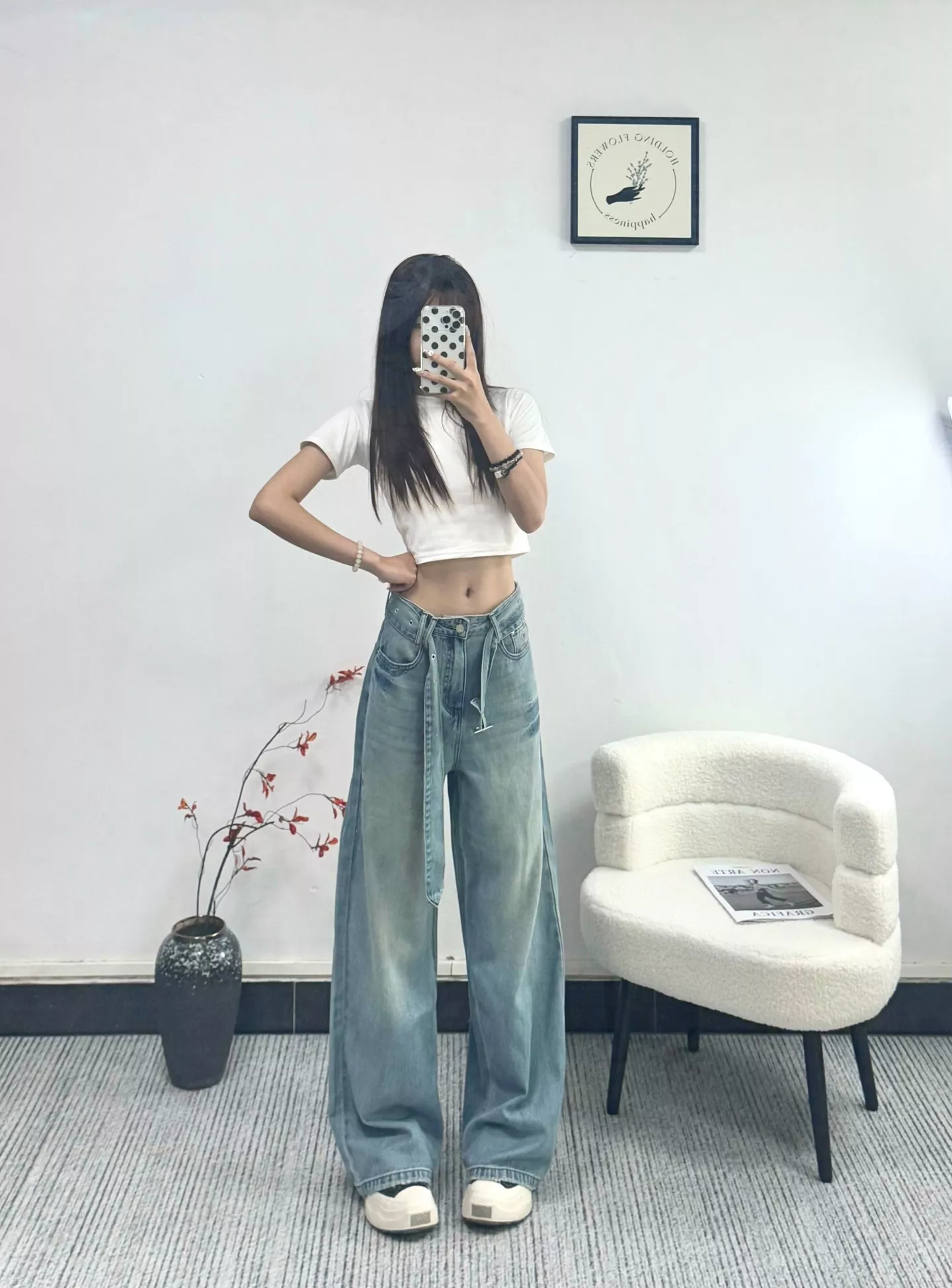디올 복고 하이웨이스트 와이드 데님 팬츠 상세 이미지 15
