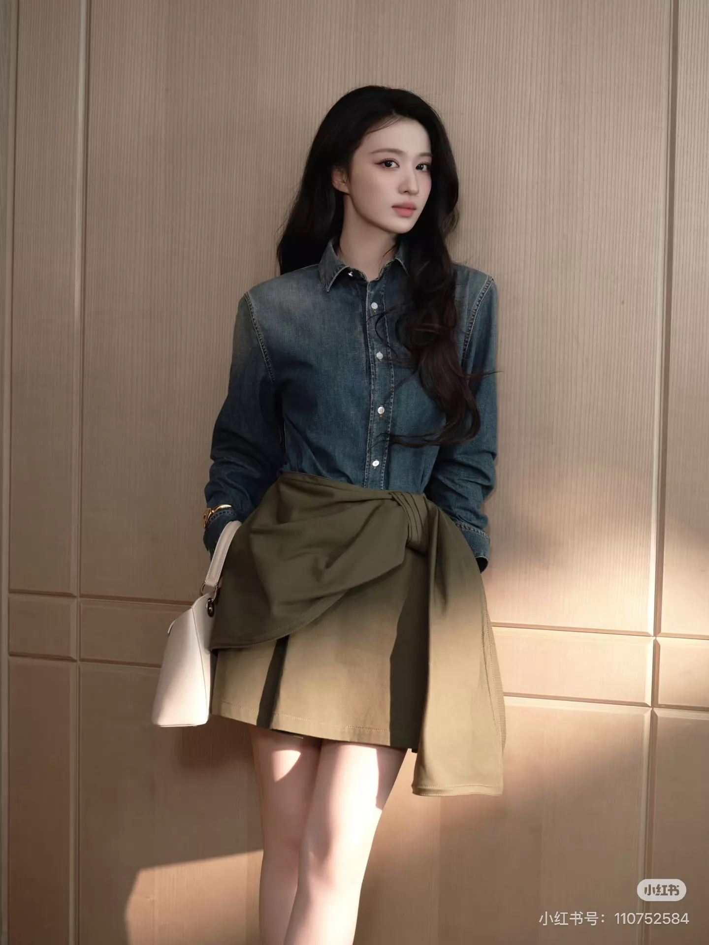 디올 언발란스 랩 스타일 코튼 스커트 상세 이미지 84