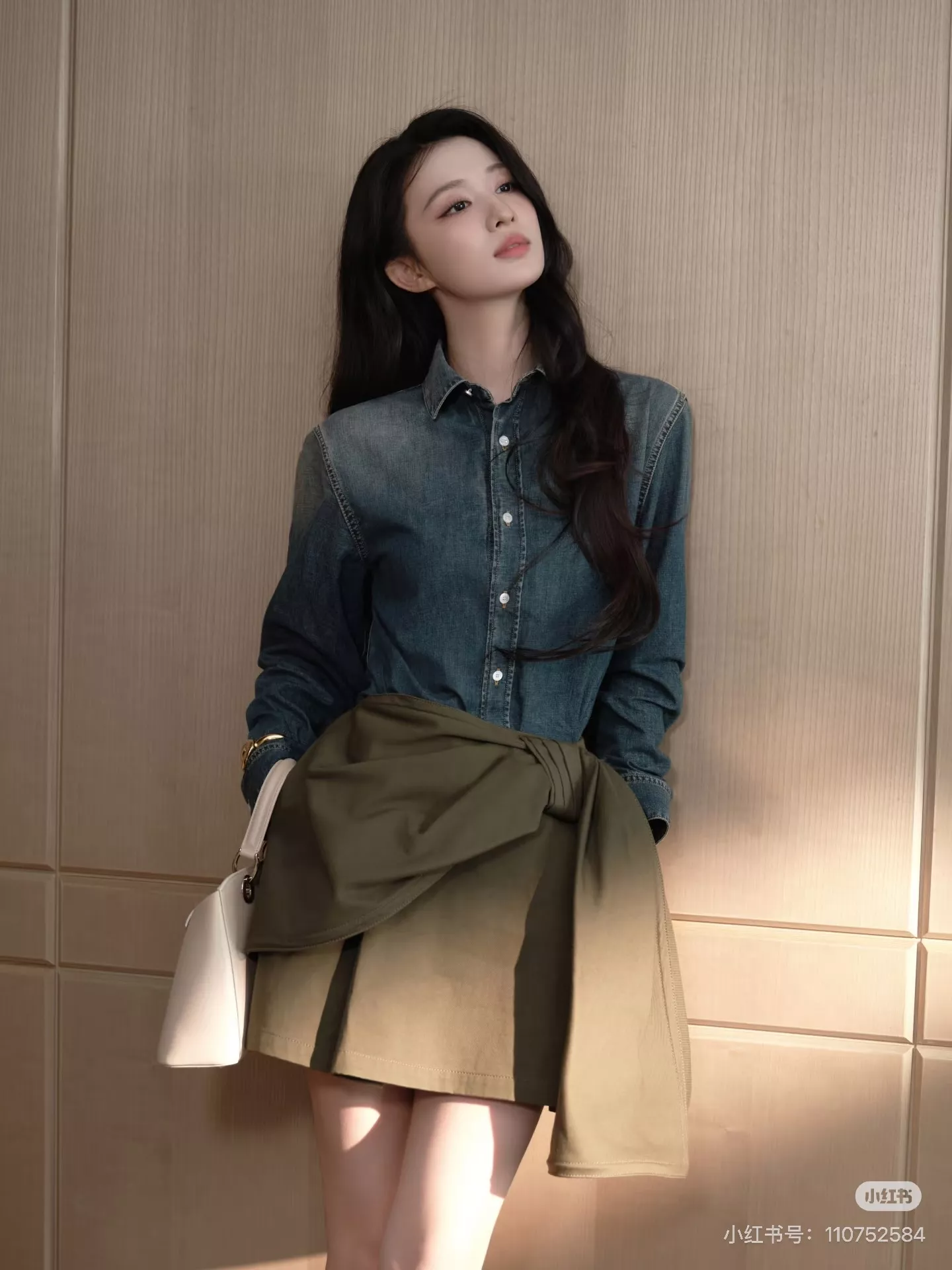 디올 언발란스 랩 스타일 코튼 스커트 상세 이미지 87