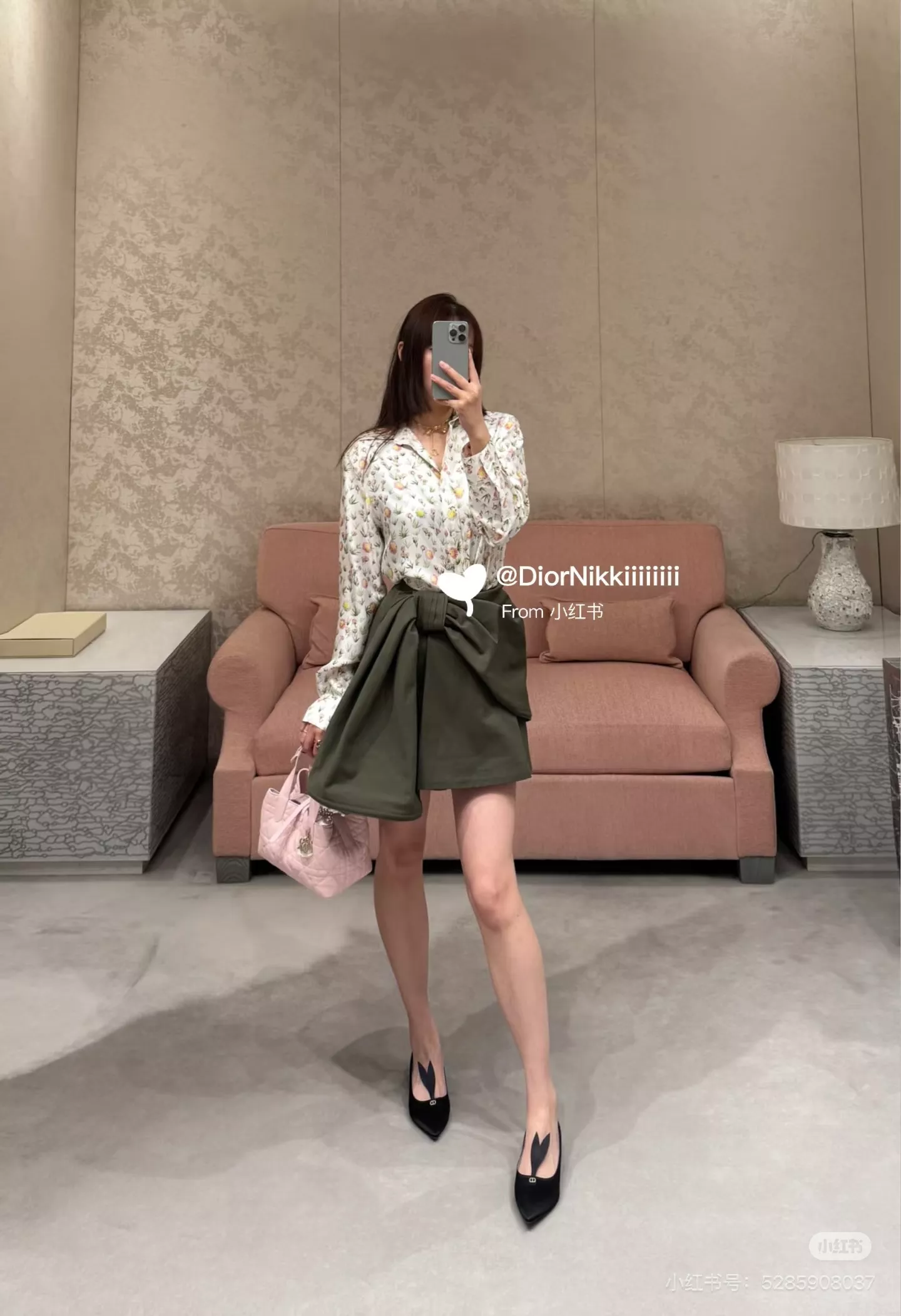 디올 언발란스 랩 스타일 코튼 스커트 상세 이미지 34