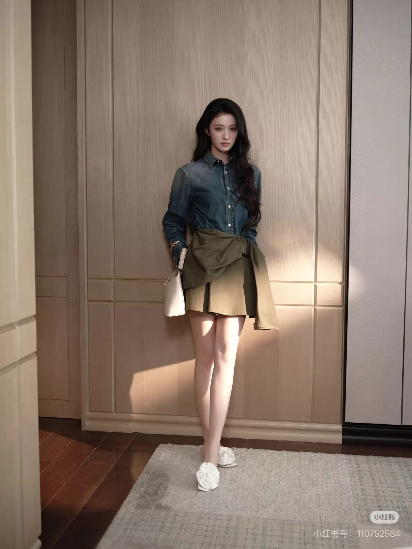 디올 언발란스 랩 스타일 코튼 스커트 상세 이미지 86