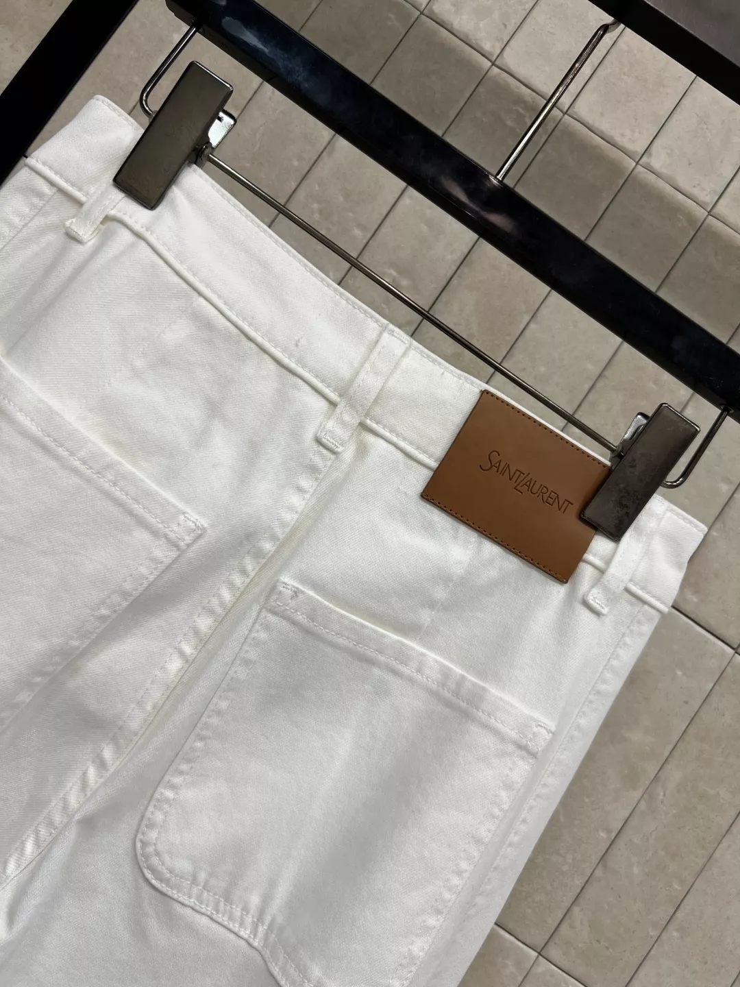 입생로랑 화이트 와이드 데님 팬츠 상세 이미지 8