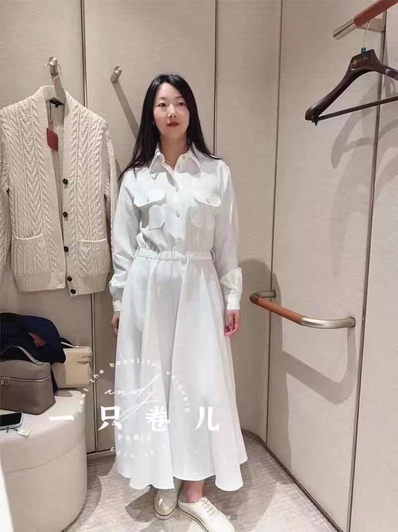 로로피아나 셔츠형 카라 벨트 원피스 상세 이미지 11