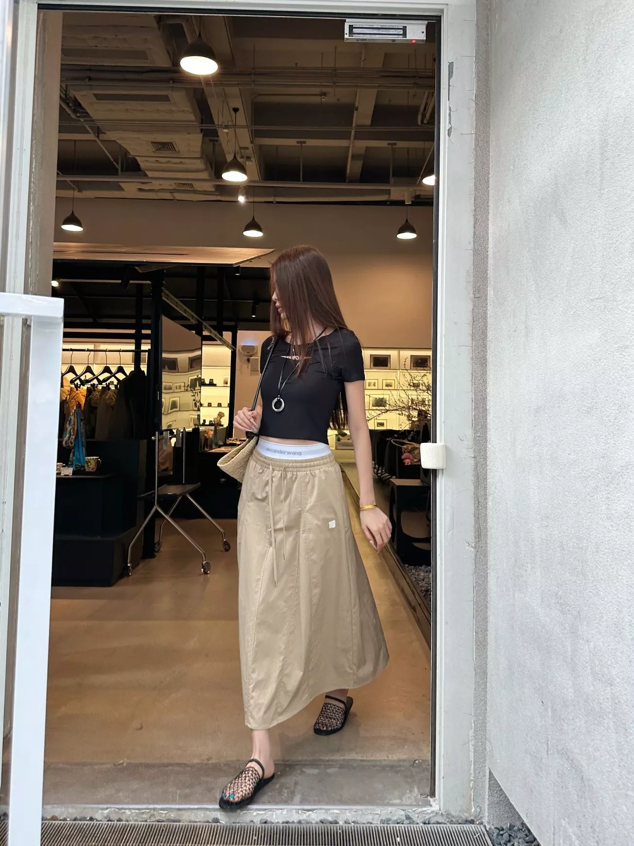 알렉산더왕 더블 허리밴드 공주름 스커트 상세 이미지 25