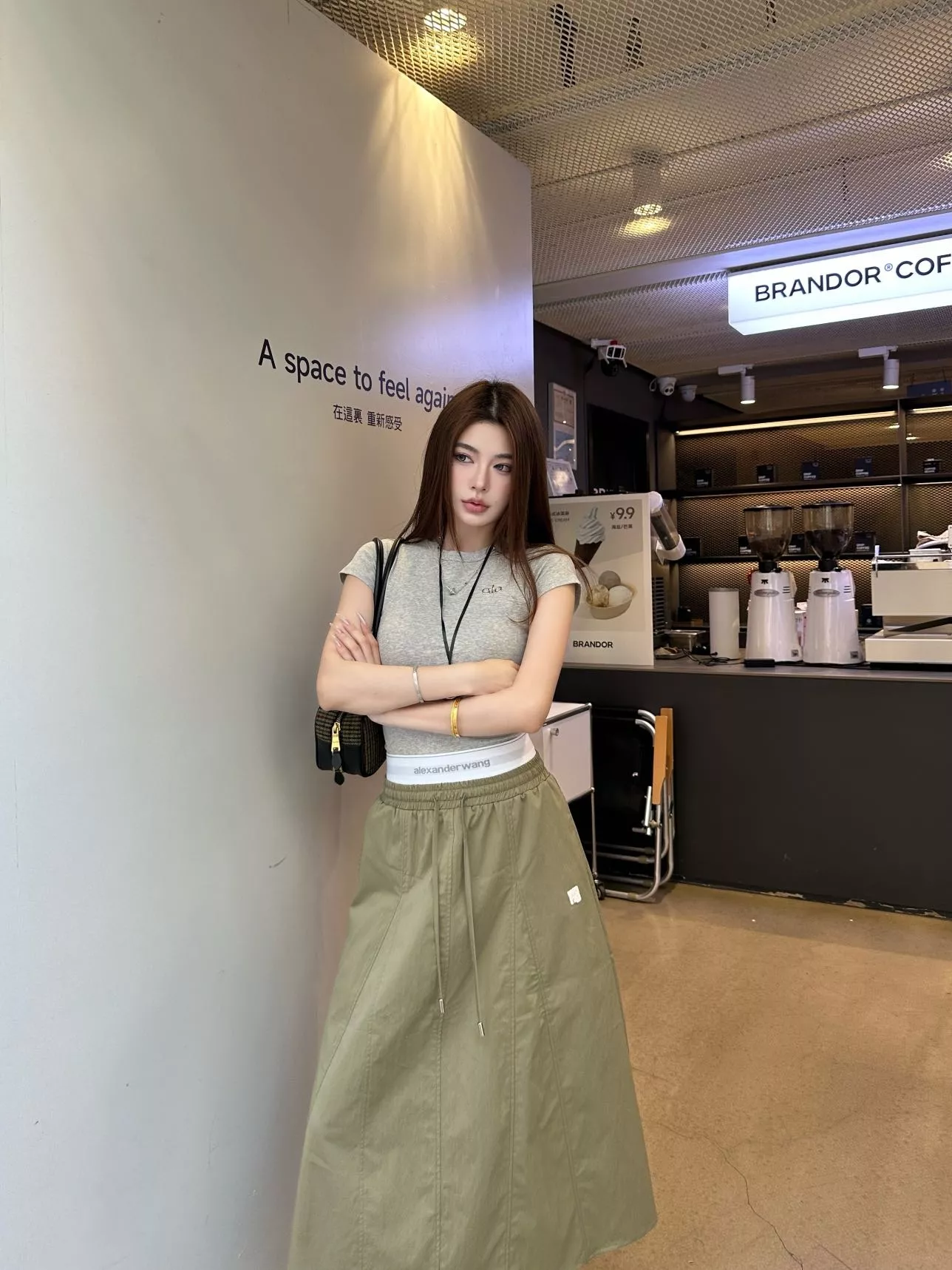 알렉산더왕 더블 허리밴드 공주름 스커트 상세 이미지 14