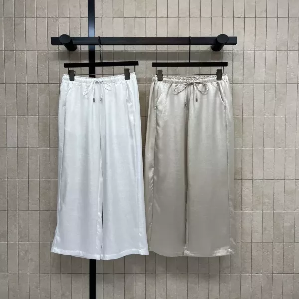 노브랜드 새틴 질감 밴딩 와이드 팬츠