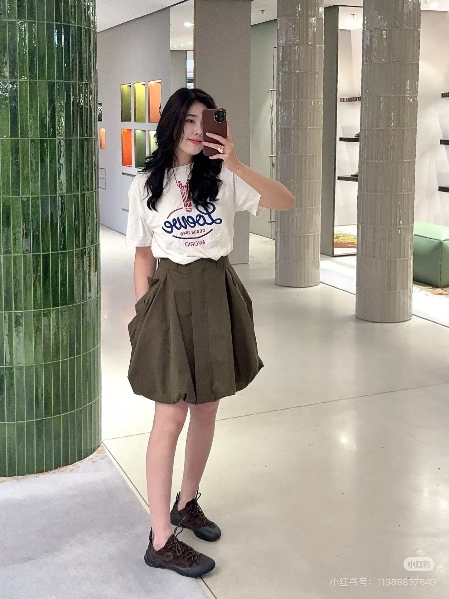 로에베 카키 포켓 버블 미니 스커트 상세 이미지 25