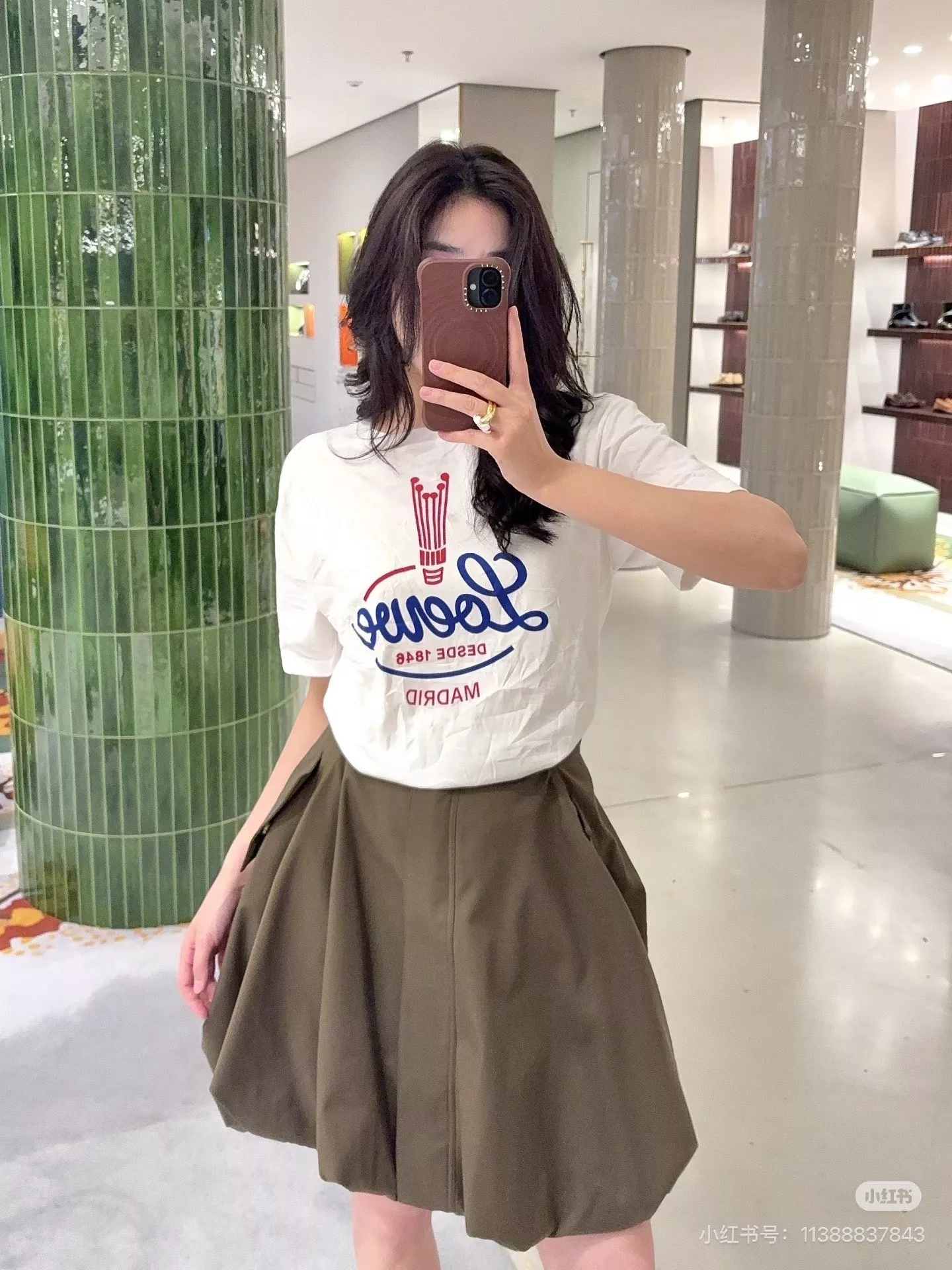 로에베 카키 포켓 버블 미니 스커트 상세 이미지 26