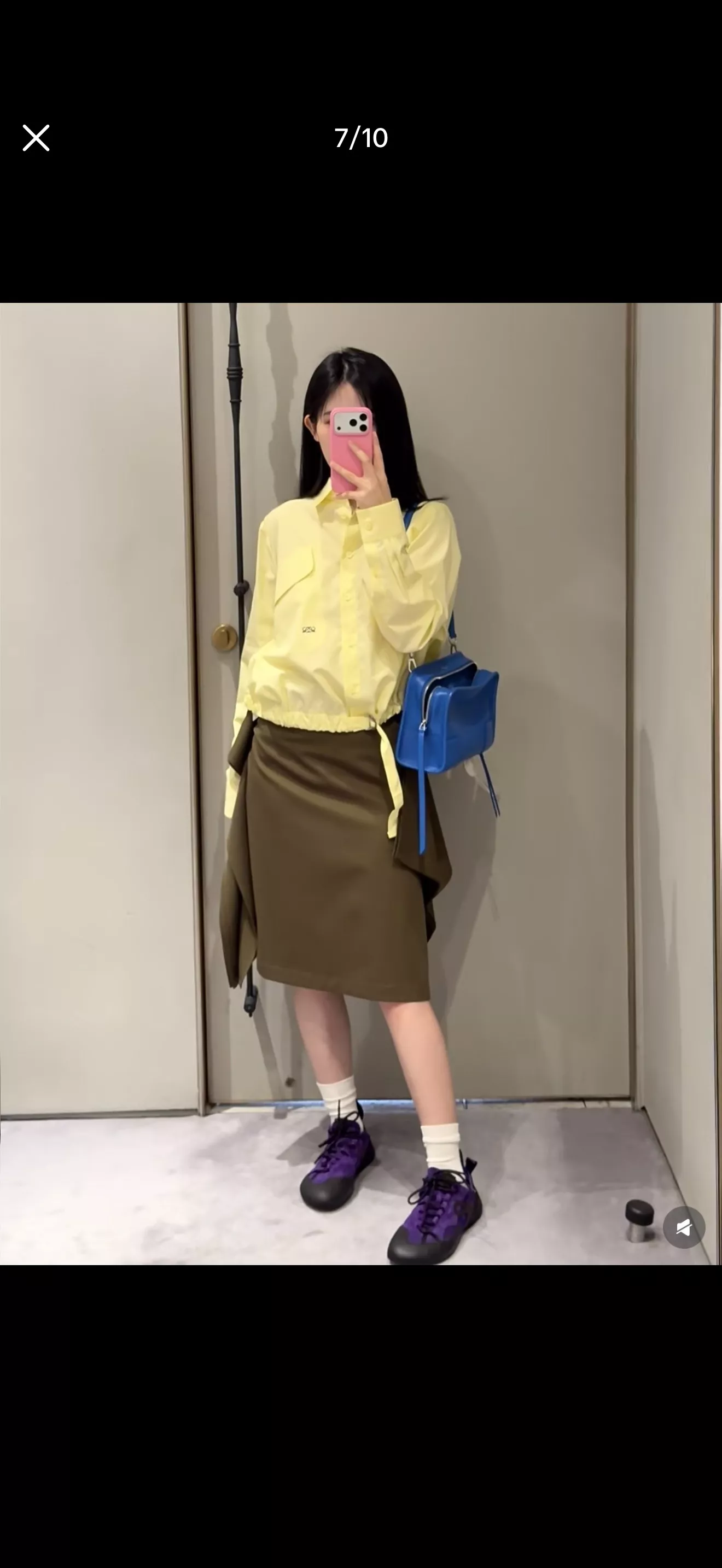 로에베 카키 포켓 버블 미니 스커트 상세 이미지 24