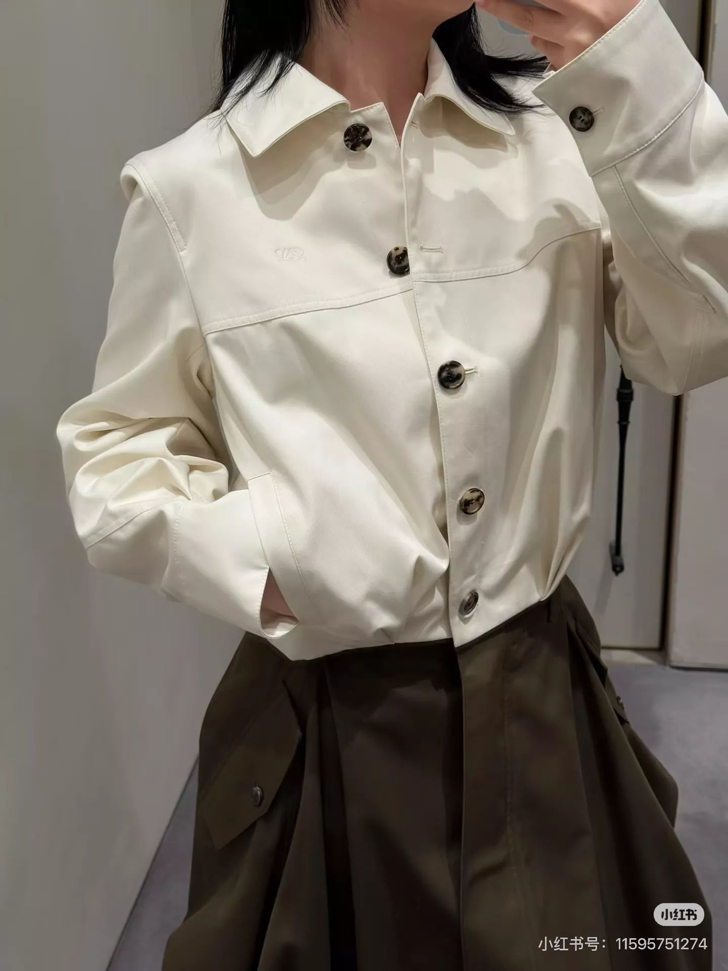 로에베 카키 포켓 버블 미니 스커트 상세 이미지 33