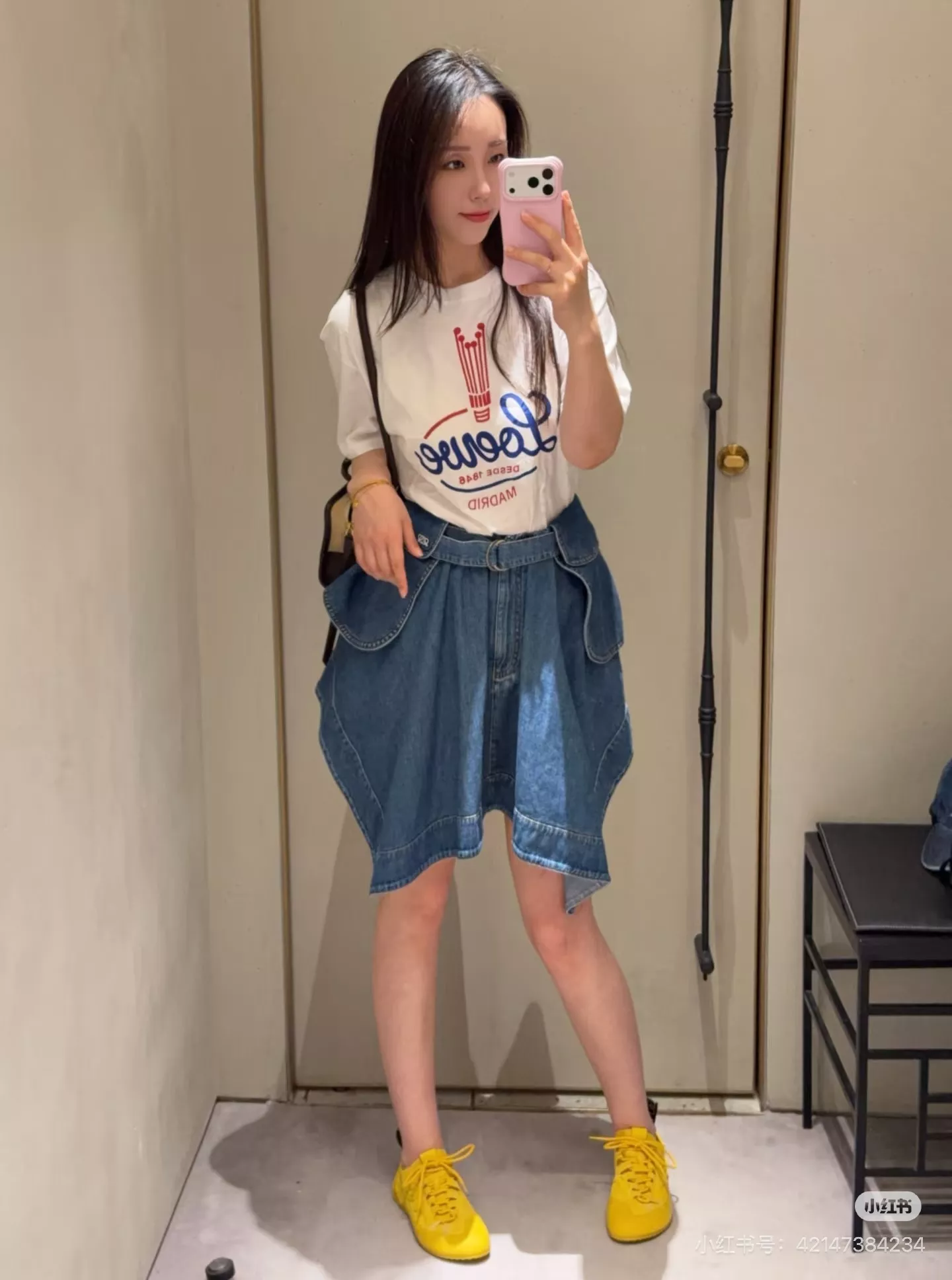 로에베 언밸런스 워싱 데님 스커트 상세 이미지 56