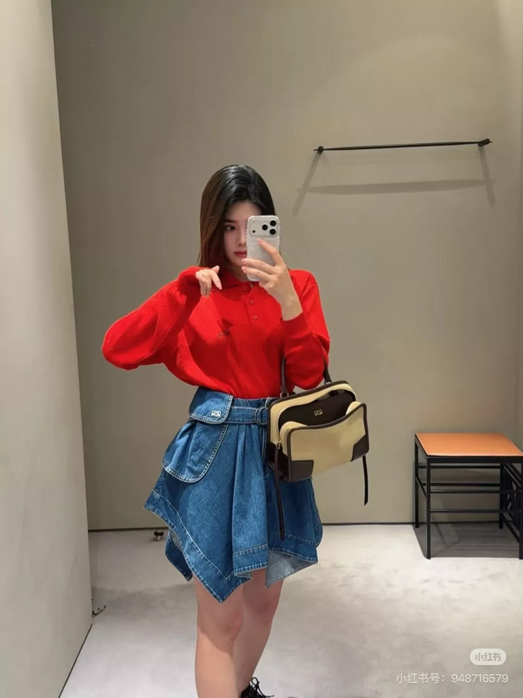 로에베 언밸런스 워싱 데님 스커트 상세 이미지 36