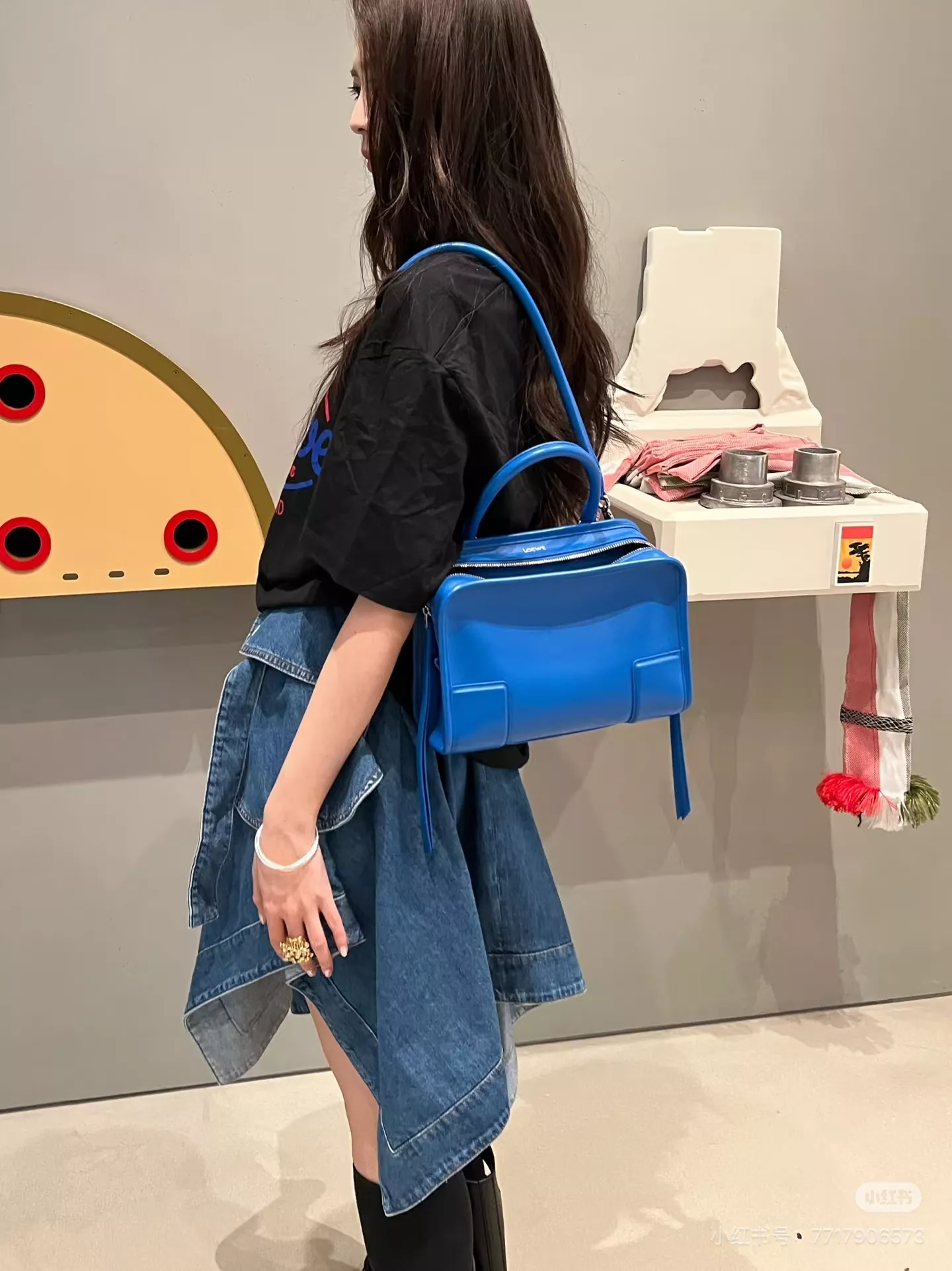 로에베 언밸런스 워싱 데님 스커트 상세 이미지 45