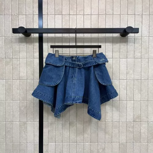 로에베 언밸런스 워싱 데님 스커트