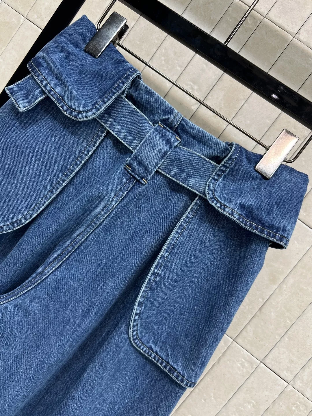 로에베 빈티지 워싱 하이웨이스트 와이드 데님 팬츠 상세 이미지 8