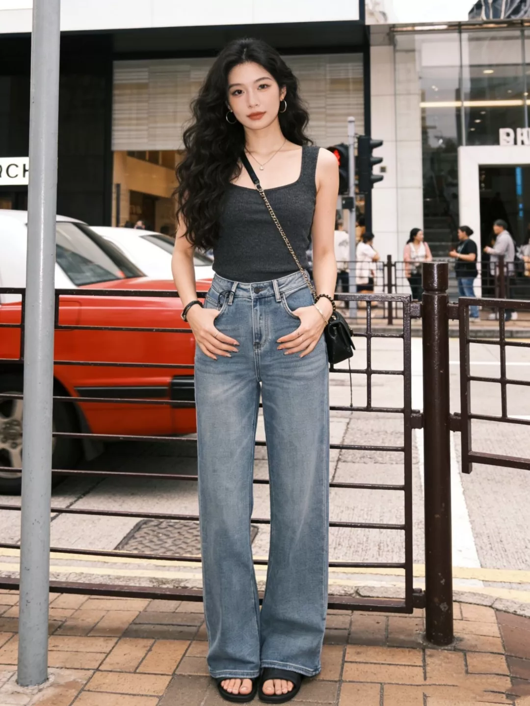 브루넬로쿠치넬리 하이웨이스트 스트레이트 데님 팬츠 상세 이미지 11