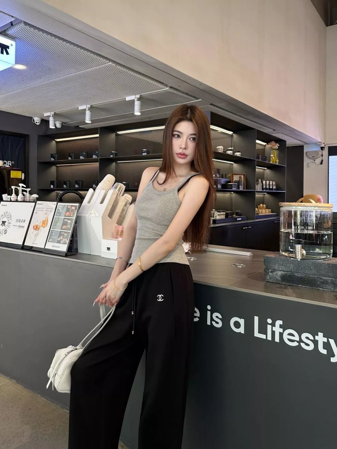 샤넬 여성 하이웨이스트 드로스트링 와이드 팬츠 상세 이미지 22