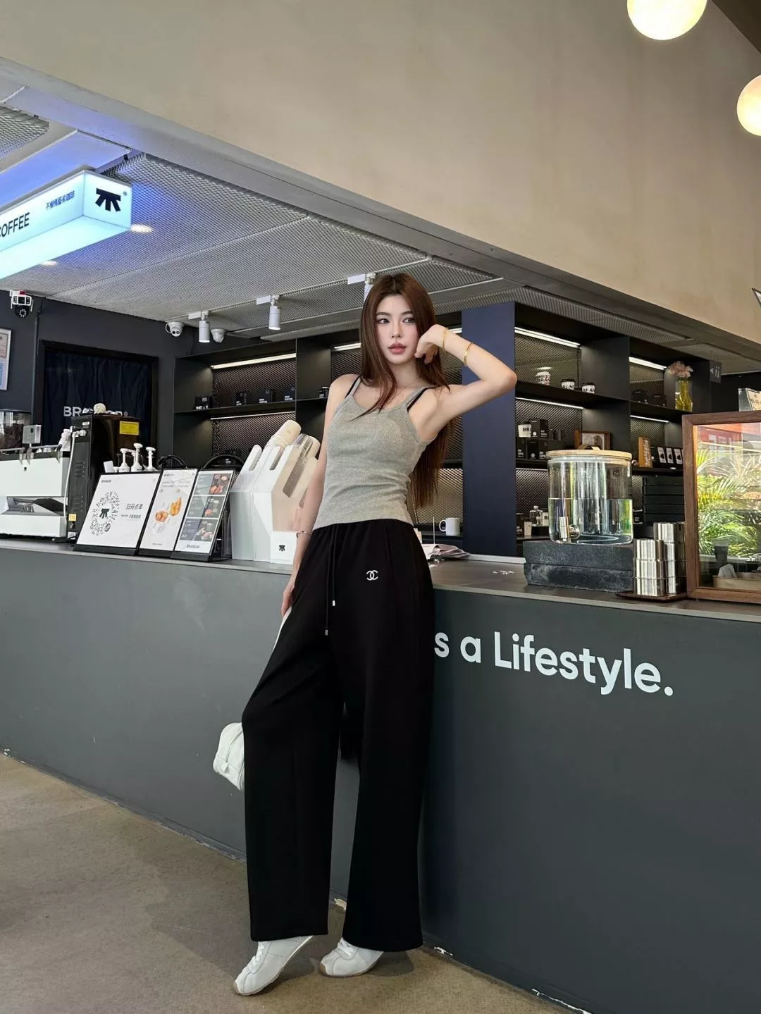 샤넬 여성 하이웨이스트 드로스트링 와이드 팬츠 상세 이미지 27
