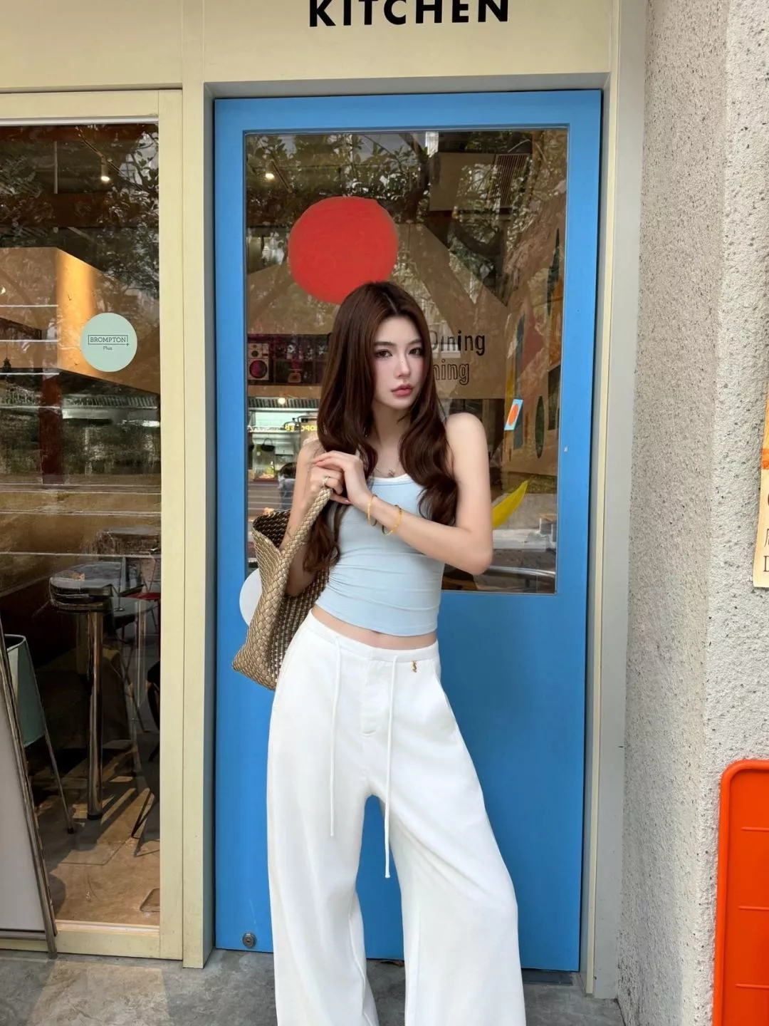 입생로랑 여성 드로스트링 와이드 팬츠 상세 이미지 15