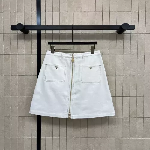 로에베 화이트 데님 지퍼 스커트
