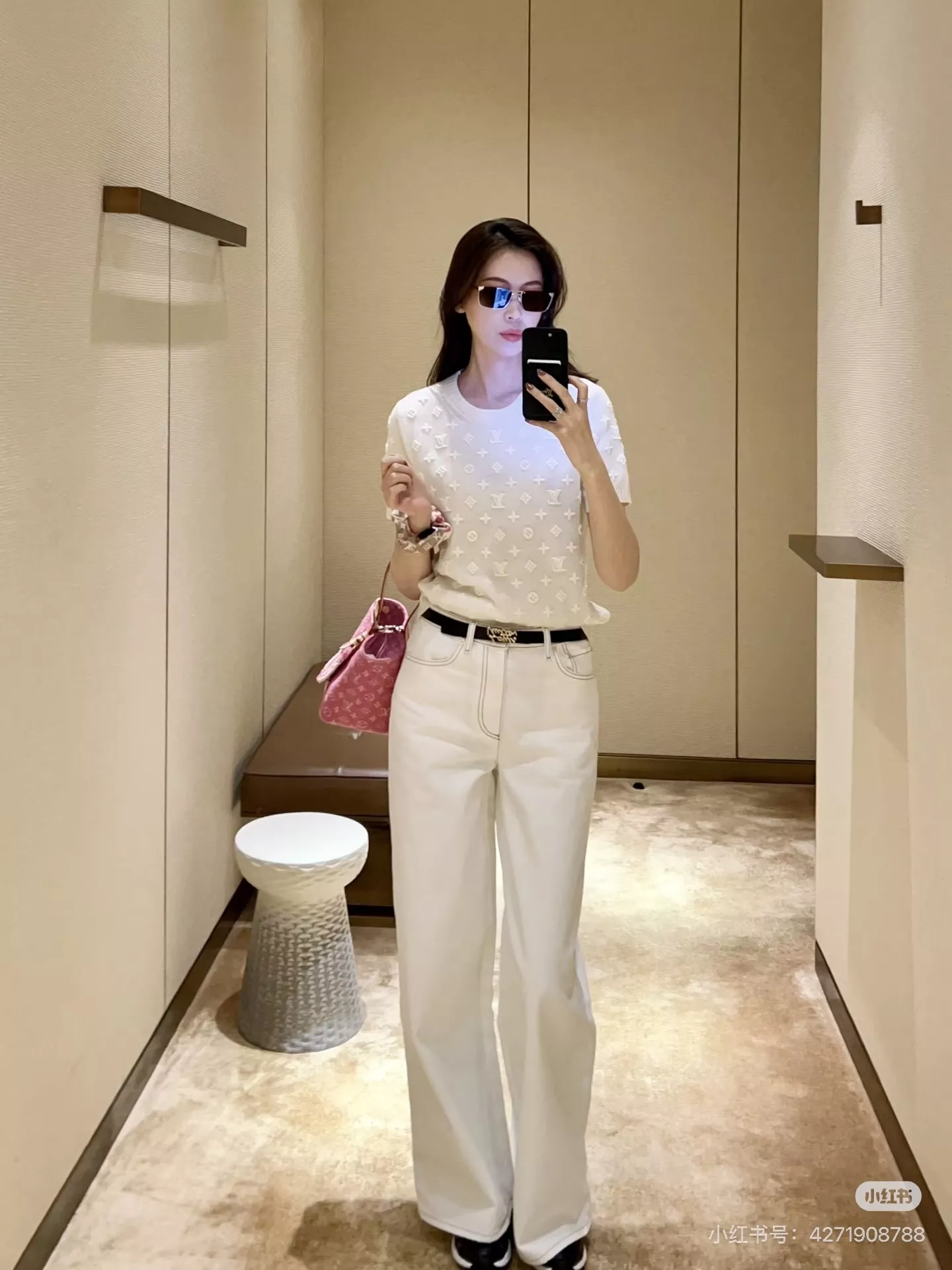 로로피아나 화이트 하이웨이스트 와이드 데님 팬츠 상세 이미지 20