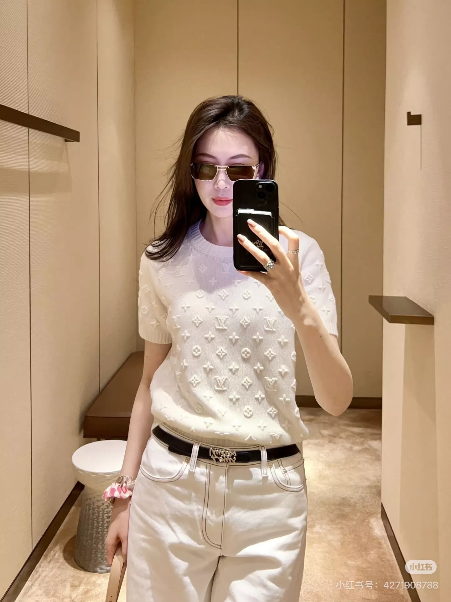 로로피아나 화이트 하이웨이스트 와이드 데님 팬츠 상세 이미지 31
