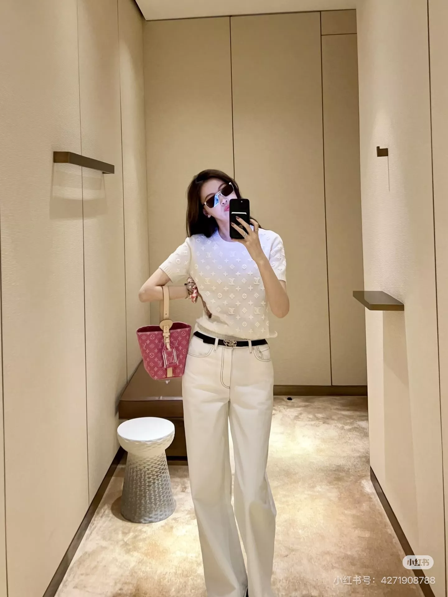 로로피아나 화이트 하이웨이스트 와이드 데님 팬츠 상세 이미지 22