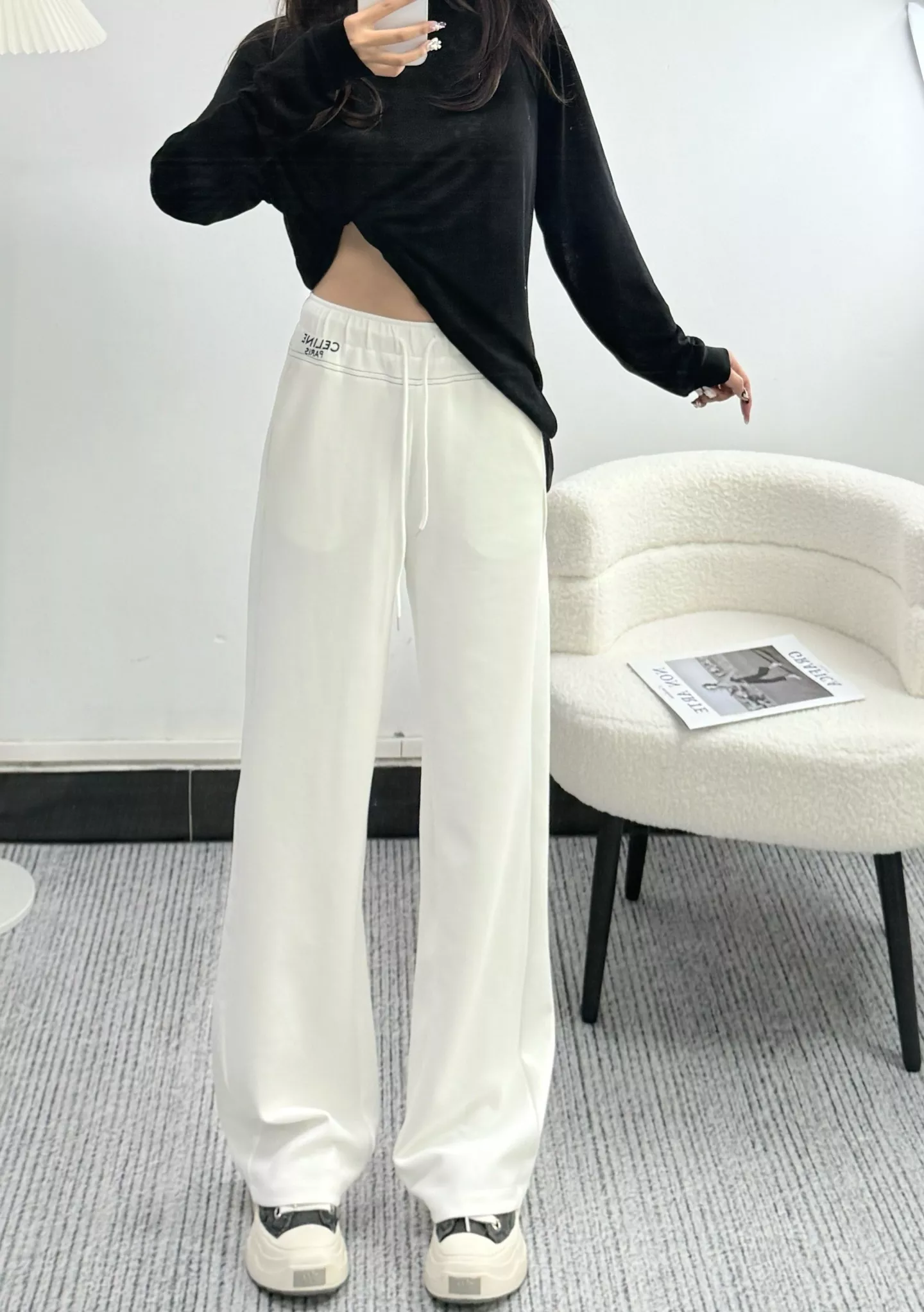 셀린느 자수 와이드 밴딩 팬츠 상세 이미지 19
