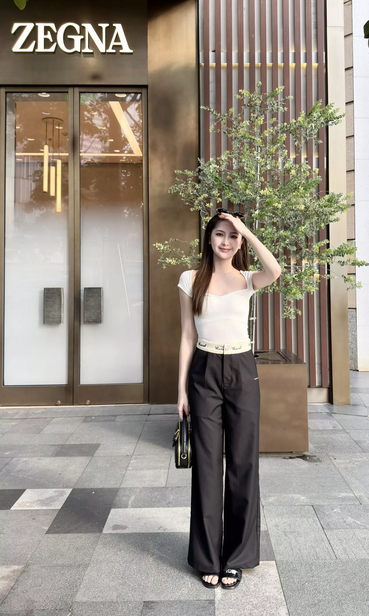 셀린느 배색 허리 와이드 팬츠 상세 이미지 26