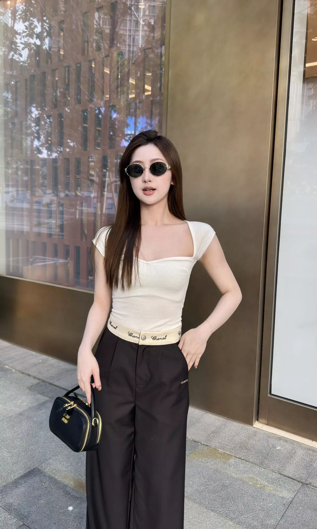 셀린느 배색 허리 와이드 팬츠 상세 이미지 20