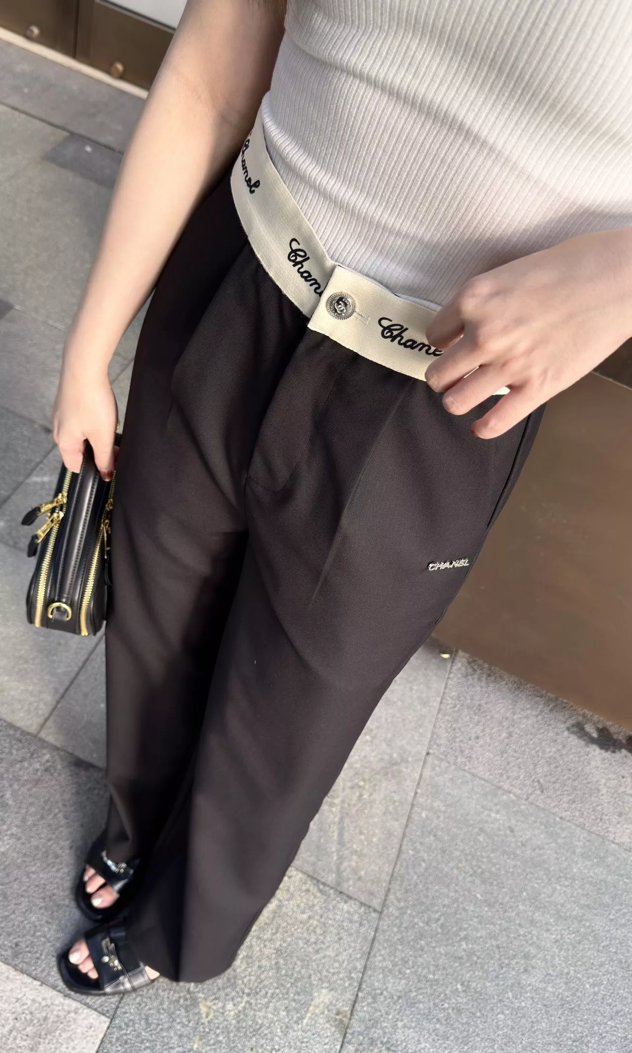 셀린느 배색 허리 와이드 팬츠 상세 이미지 21